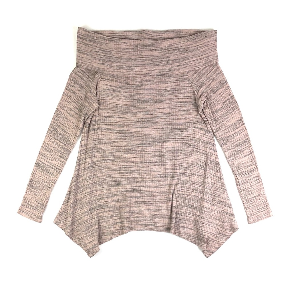 MOD Boutique Puce Marled Cowl Neck Knit Sweater